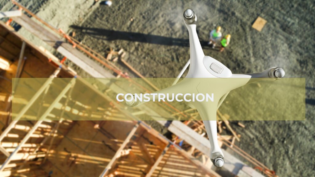 Unmanned Aircraft System (UAV) Quadcopter Drone In The Air Above Construction Site.